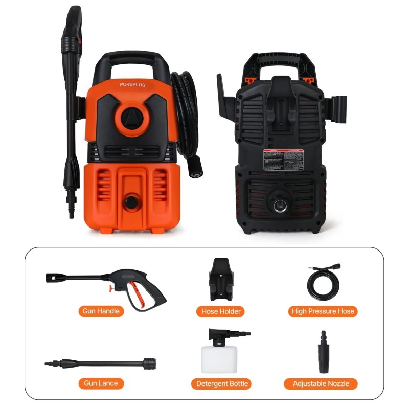 PUREPLUS 2000 PSI Electric High Pressure Washer with Adjustable Nozzle