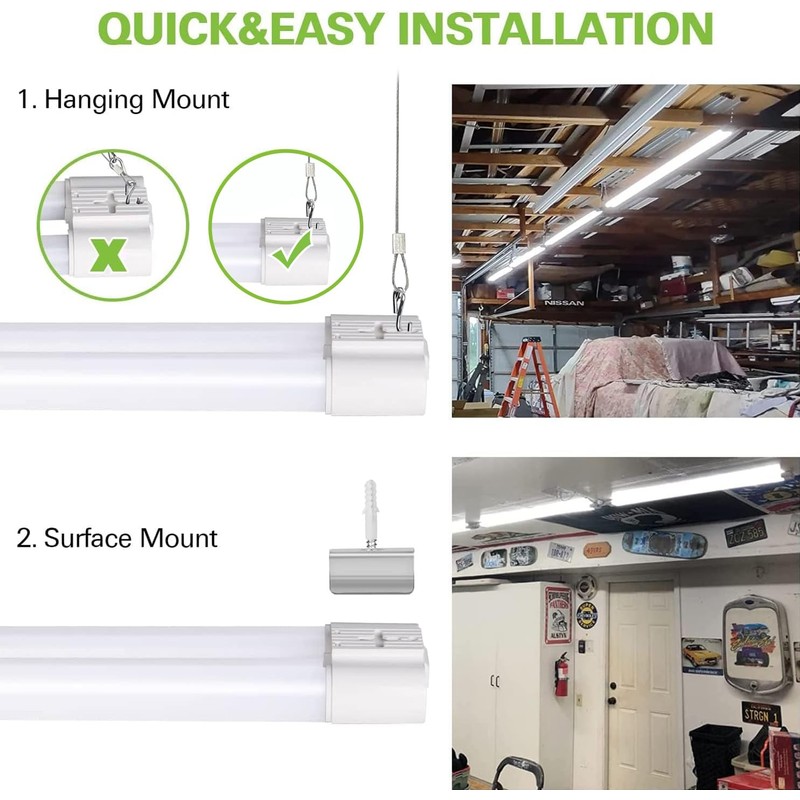 6 Pack 4FT Linkable LED Shop Light, Utility Shop Light