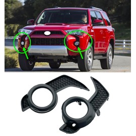 Fog Light Trim Set For 2014-2018 Toyota 4Runner Fog Light Covers Bezel Trim Surround Left & Right w/Fog Light Hole