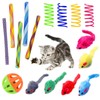 Lopsity 16PCS Cat Spring Toy,Cat Toy Bell,Cat Tube Toy Interactive
