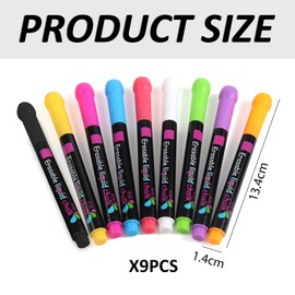 DAZZLUXE Pack of 9 Blackboard Markers, Erasable Glass Markers, Chalk Markers, Chalk for Glass, Liquid Chalk, Liquid Chalk for Graffiti, Ideal for Windows, Glass