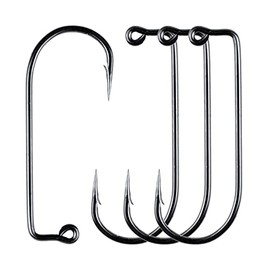 Fishing Hooks Classic Aberdeen 90-Degree Bend Heavy Wire Jig Hook Long Shank Forged Barbarian Hooks Freshwater & Saltwater