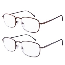 EYEGUARD 2 Pairs Spring Hinge Reading Glasses for Men Women Readers 2.25