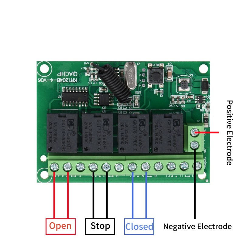universal Easy To Use DC 4-Channel 443MHz Wireless RF Remote
