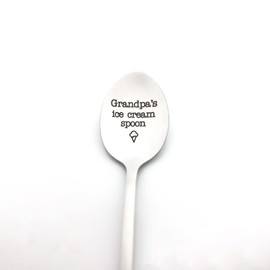 Grandpa's Ice Cream Spoon Gifts for Grandpa Papa Grandfather Grandad Fathers Day Christmas Birthday Thanksgiving Gifts Grandpa Gifts from Granddaughter Grandson
