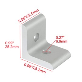 10 Packs 1010 Series Aluminum 2 Hole Inside Corner Bracket, Aluminum Extrusion Brackets, L Bracket Connector for Extruded Aluminum Extrusion