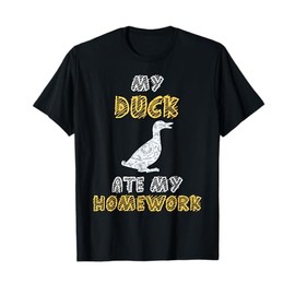 My Duck Ate My Homework Mallard Dipper Kid Back To School T-Shirt