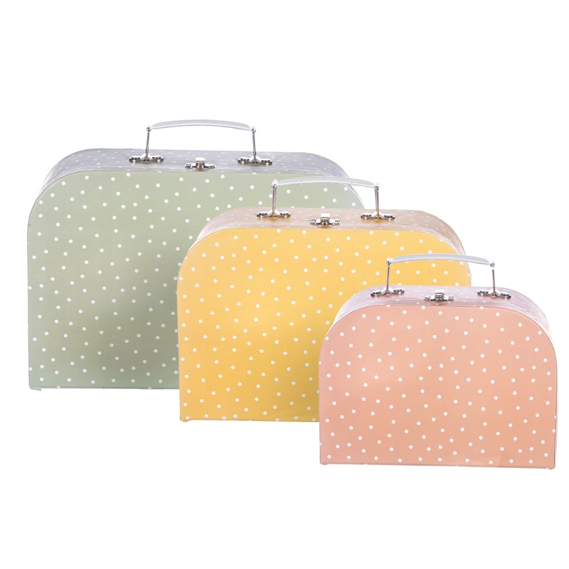 Sass & Belle Earth Tones Spotted Suitcase - Set Of