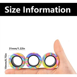 ZHjuju Magnetic Rings Fidget Toy - 3 Pack Rainbow Stress Relief Toys for Anxiety, Comfortable Design, Helps Quit Bad Habits, Improve Concentration for Man Woman Teens Kids Boys Girls