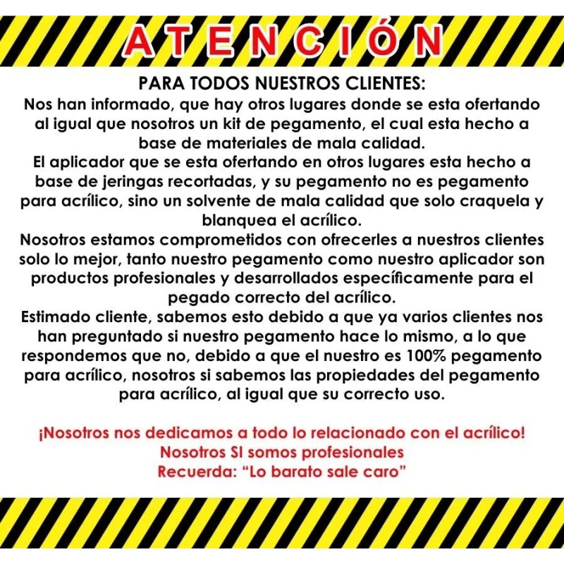 Pegamento Para Acrílico 500 Ml Con Aplicador Agua