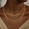 Layered Gold Necklaces for Women, 14K Gold Plated Stackable Necklace