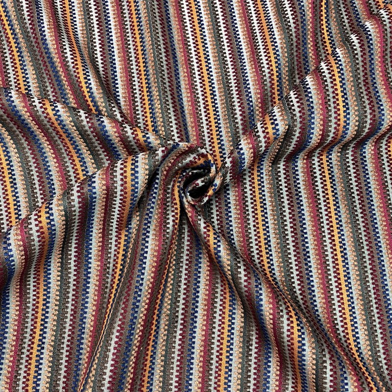 Plankroad Multicolor Zipper Stripe Upholstery Fabric 54"