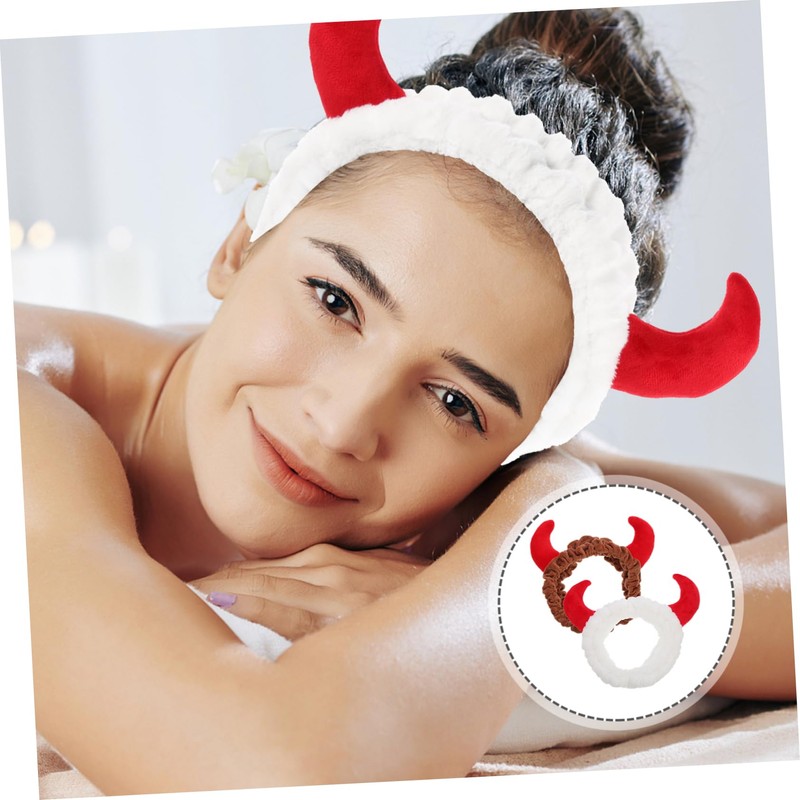 SAFIGLE 2Pcs Reusable Makeup Headband Elastic Spa Hairbands with Charming