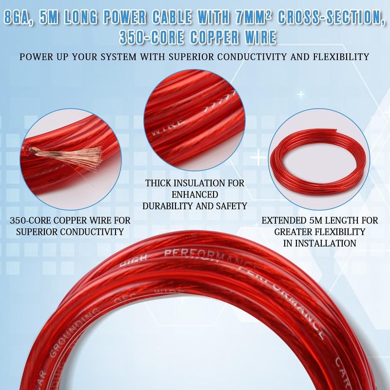 Amplifier Cable Set, Connection Set, Car Amplifier Cable Set, Subwoofer