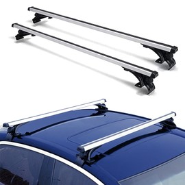 TeqHome Universal Roof Rack Cross Bars, 48" Adjustable Aluminum Alloy Crossbars Car Roof Rack, Heavy Duty Carrier Brackets Holders for Kayak Bike Snowboard Canoe Cargo Basket Luggage, 165LBS Load