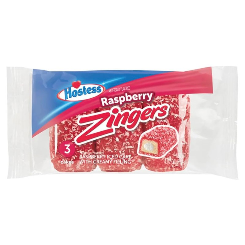 Hostess Single Serve Raspberry Zingers, 6 Packs of 3-1 Box
