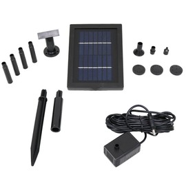 Sunnydaze 1.3W Solar Pump and Panel Outdoor Fountain Kit With 5 Spray Heads, 40 GPH, 24-Inch Lift
