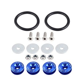 Car Bumper Fasteners Kit, Aluminium Alloy Bumper Washer/Bolt Engine Bay Dress Up Kit Quick Release Fastener(Blue)