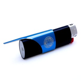 Kasher’s Sacred Geometry Lighter Tool w/Lighter - Multi Use Tool for Lighters - Box Cutter, Package Opener, Cleaning Device, Self-Defense, Camping, Fishing Multi-Tool (with Lighter, Blue)