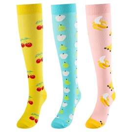 CooTooLa 3 Pair Compression Socks Knee High Socks Support Sock for Women & Men Flight stockings for Athletic Running Cycling Travel