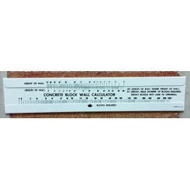 Concrete Block Sliderule Calculator Estimator