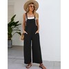 Flygo Overalls for Women Cotton Linen Bib Overalls Loose Fit