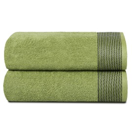 Belizzi Home Ultra Soft 2 Pack Oversized Bath Towel Set 28x55 inches, 100% Cotton Large Bath Towels, Ultra Absorbant Compact Quickdry & Lightweight Towel, Ideal for Gym Travel Camp Pool - Kiwi Green