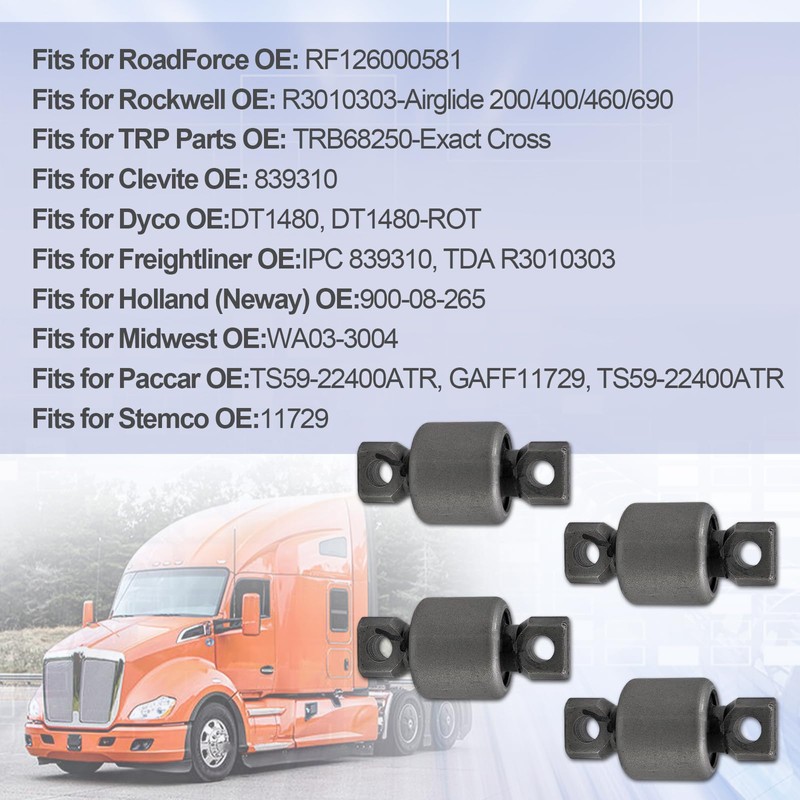 Blrack 839310 Torque Arm Bushing Kit Fit for Kenworth Peterbilt