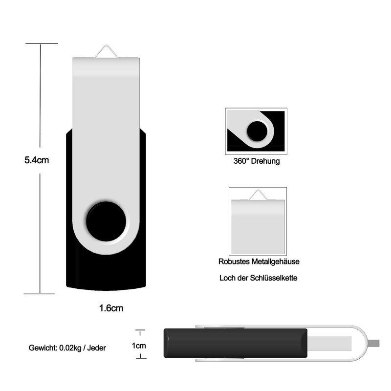 USB Stick 16 GB Pack of 10 JBOS USB Sticks