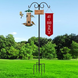MoKo Double Shepherds Hooks, 88 in Bird Feeder Pole 0.9 InThick, 1 Pack
