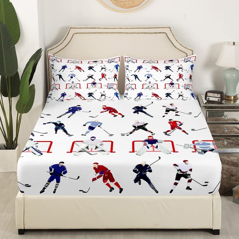 Feelyou Ice Hockey Sheet Set Twin Kids Sports Event Bedding