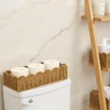 Scalloped Toilet Paper Basket: Water-Resistant Handmade Organizer - Natural Tan