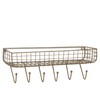 Abbott Collection Wall Basket Shelf with 6 Hooks - Metal,