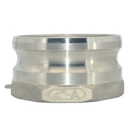 VARMHUS Female Pipe Threads x 4"Type A Trash Pump Adapter Male Camlock,Type A Cam and Groove Hose Fitting,Stainless Steel 316