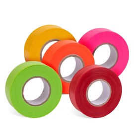 AdirPro 12 Pack Fluorescent Flagging Tape - Multipurpose Neon Marking Tape - Great Visual Labeling & Tagging for Home & Workplace Use (Multi-Color, 150 feet)