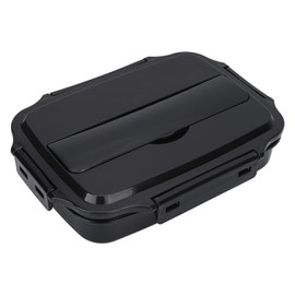 Aislamiento Térmico Lunch Box Student 304 Acero Inoxidable Abs Separación Cantimplora con Compartimento Sellado Fast Food Box para Hebilla 3 Grids Lunch Boxes (Negro)