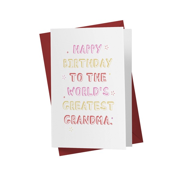 Funny Birthday Card For Grandmother, Her – Grandson and Granddaughter – Anniversary Card For Coworkers, Family, Friends – With Envelope (Greatest grandmother)