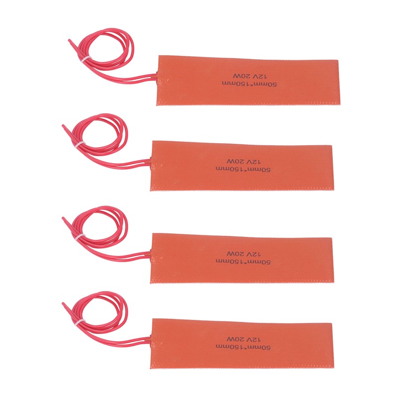 4 Pcs Silicone Rubber Heating Pad Flexible Silicone Heater Mat