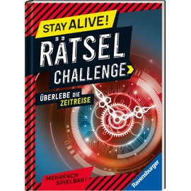 Ravensburger Stay alive! Rätsel-Challenge - Überlebe die Zeitreise - Rätselbuch für Gaming-Fans ab 8 Jahren