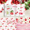Cotrida 24 Sheets Cherry Fruit Scrapbook Paper, Pink Patterns Decorative