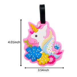 Unicorn Luggage Tag - Colorful Luggage Tag for Travel Women,Funny Kids Backpack Suitcase Tag Cute Clear,Name ID Identifier Durable