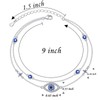 Flyow Anklet for Women 925 Sterling Silver Blue Evil Eye