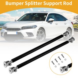 Partuto 2pcs 20cm/7.87in Car Splitter Support Rods Adjustable Front Rear Bumper Lip Splitter Strut Rod Tie Support Bars Aluminum Alloy Black No Drilling Holes