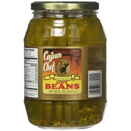 Cajun Chef Louisiana Spicy Green Beans - 32 oz (Pack of 1) - Bold Cajun Flavor - Perfect for Hors d'Ouevres, Cocktail Parties, as a Salad Garnish, Bloody Marys and More - Versatile and Delicious