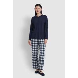 JAJU [JAJU/자주] 여 플란넬 파자마 팬츠_다크 네이비 [JAJU] Women's Flannel Pajama Pants_Dark Navy