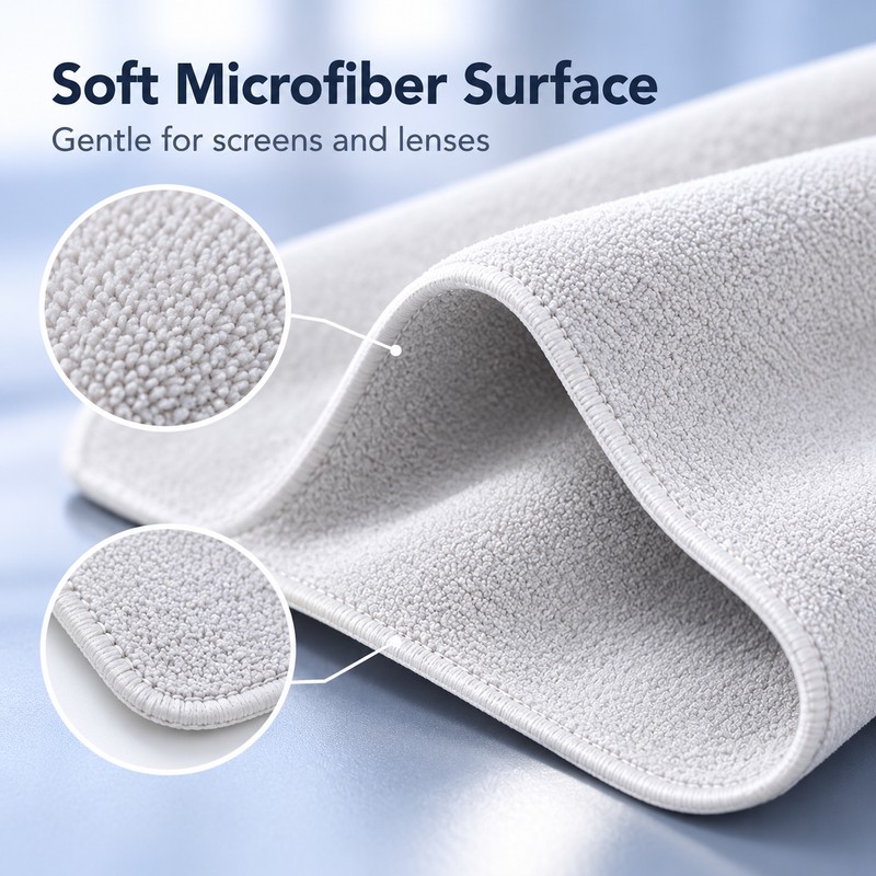 Microfiber Polishing Cloth for Screens & Eyeglasses – Reusable Double-Layer