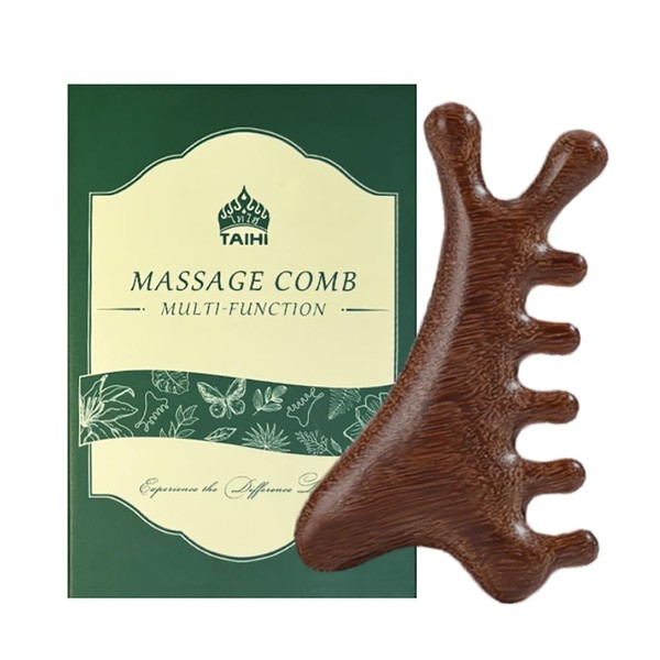 TAIHI Wooden Scalp Massager with Gift Box Wooden Comb Handmade