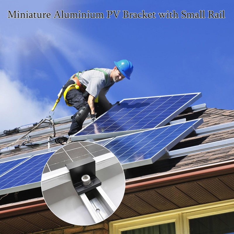 Noosverl Solar Panel Mount Kit (12 cm) and Accessories Black