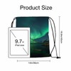 Sotunad Drawstring Backpack Northern Lights Lightweight Gym Backpack Lake with