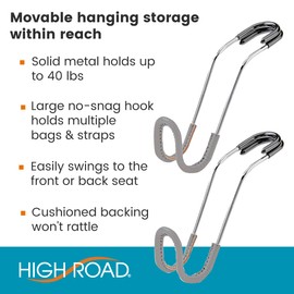 Ganchos para reposacabezas de coche, ganchos para el asiento delantero, asiento trasero y maletero, metal resistente con funda de piel sintética